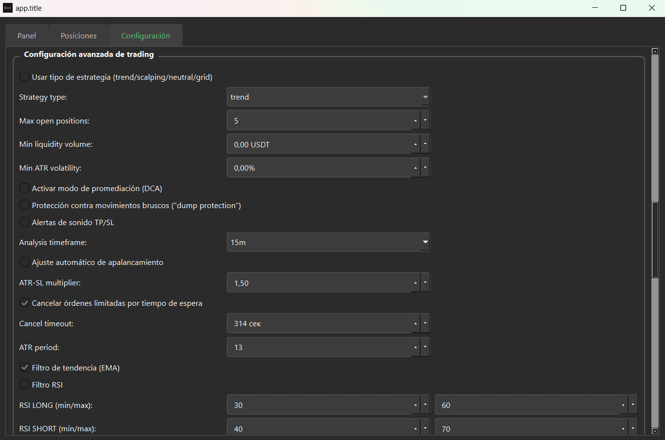 Advanced trading filters